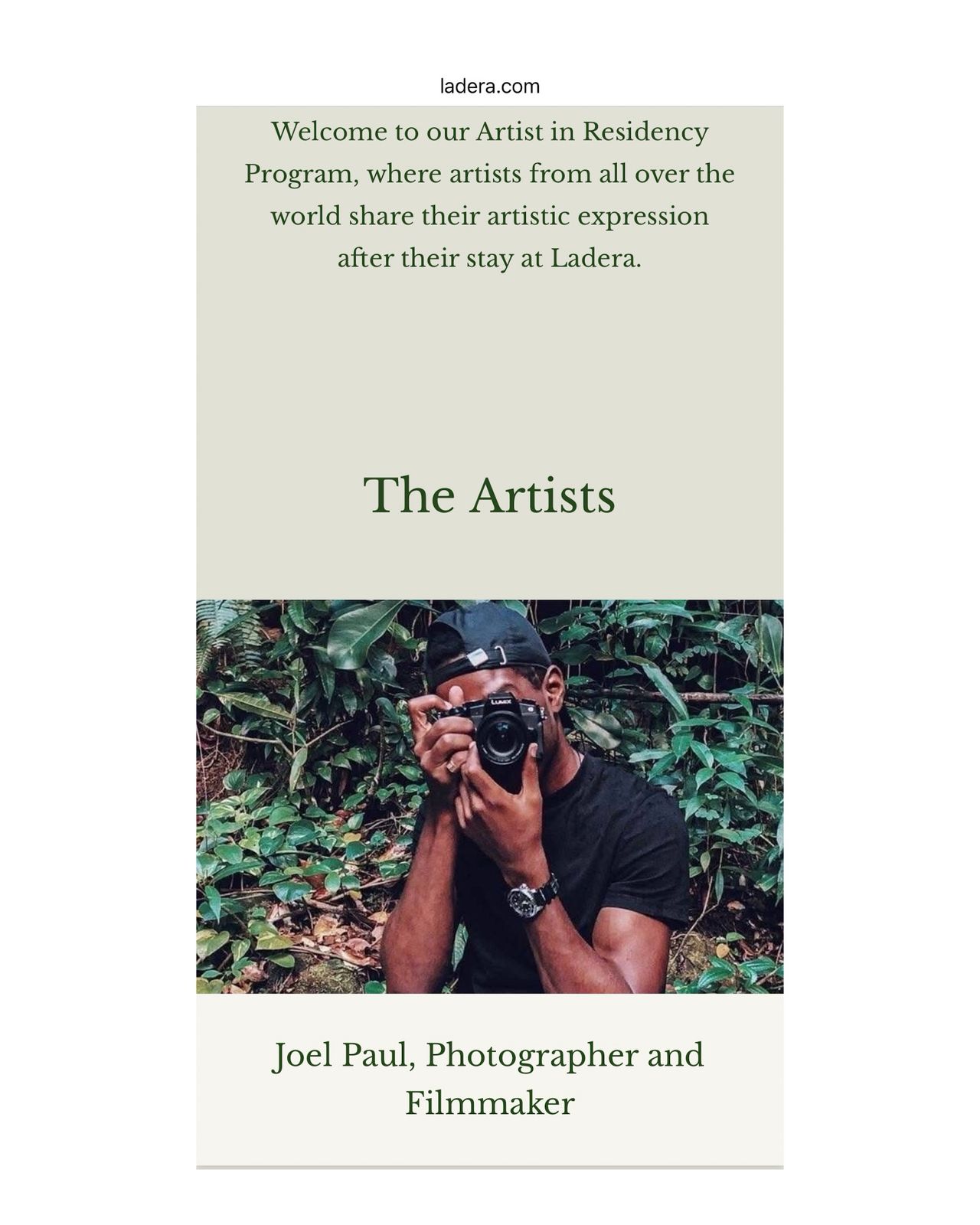 Featured on Ladera Resort: Artist in Residency